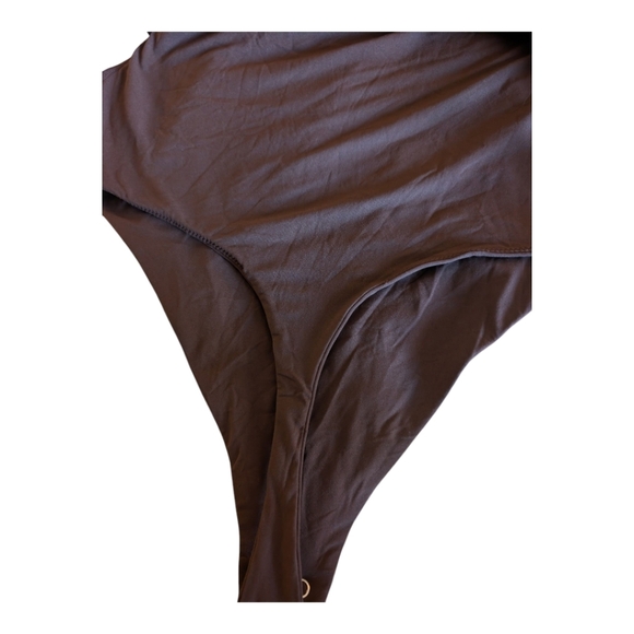 NWT Auden Luxury Collection Brown Scoop Neck Bodysuit L - Picture 4 of 5